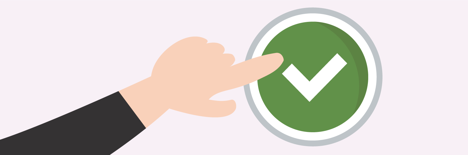 Vector-hand-pointing-to-green-approval-button