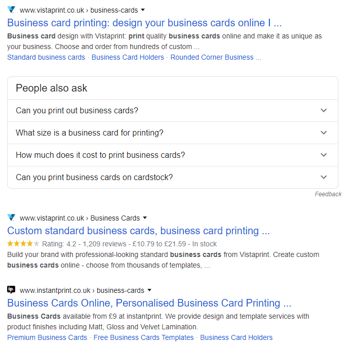 Business Card search